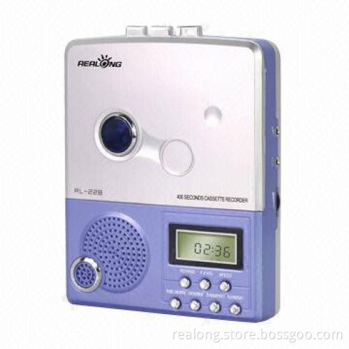 LCD cassette recorder with 480 seconds of time repetition